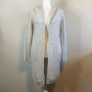 Babaton Merino Wool Yak Blend Longline Open Front Hooded Cardigan Size XXS